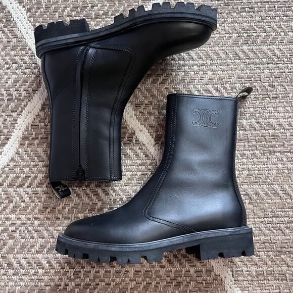 Celine Shoes - Celine Margaret Lug Sole Medium Zip Boot 15 Sz 38
